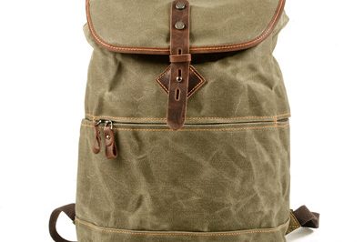 Cylindrical retro canvas drawstring travel backpack (5)