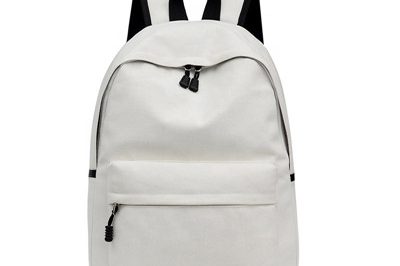 Light weight pure color canvas school backpack for girls (1)