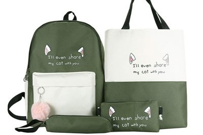 School fashion waterproof female backpack set (8)