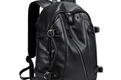 Travel pu leather waterproof school backpack (4)