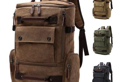Wholesale camping canvas vintage backpack (8)
